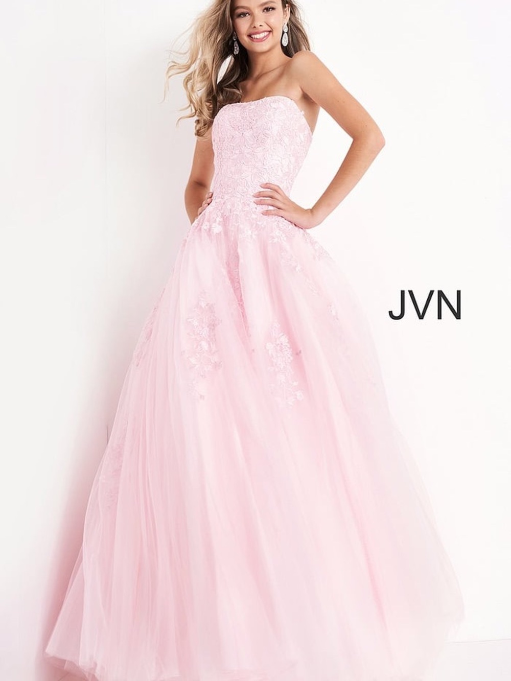 Light Pink Lace Ball Gown Jovani